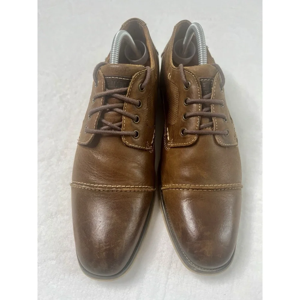 Steve Madden Mens Jagwar Cap Toe Oxford Brown Leather Dress Casual Shoes Sz 9.5‎